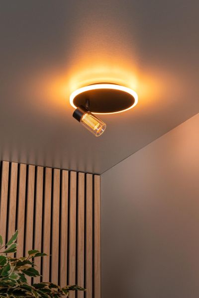 Lucide EVERINA - Flush ceiling light - Ø 23 cm - LED Dim. - CCT - 2200K/6500K - Black